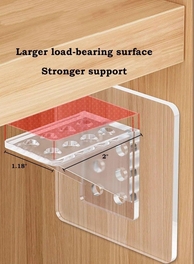 TYAGY Cabinet Shelf Rack Support Wall Sticker, Heavy Duty Waterproof Self Adhesive Wall Shelf Cabinet Support Sticker, Plastic (Pack of 10 Pcs) - Image 5